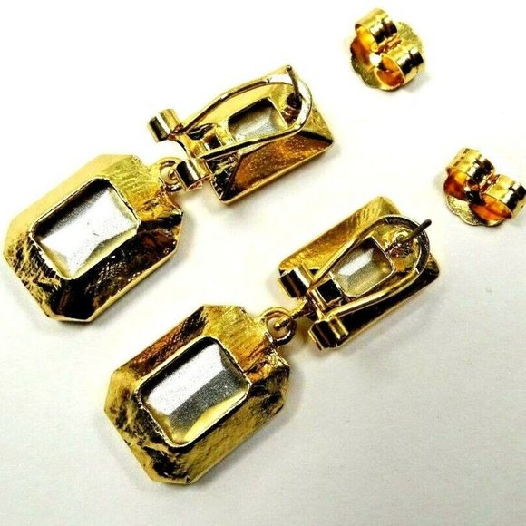 JARDIN Gold Plated Multi-Color Glass Dangle Earrings - Picture 6 of 7